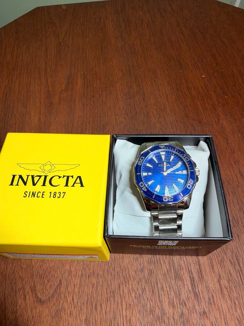 Invicta Diver Meridian Men's Watch 46mm Steel with Blue Bezel